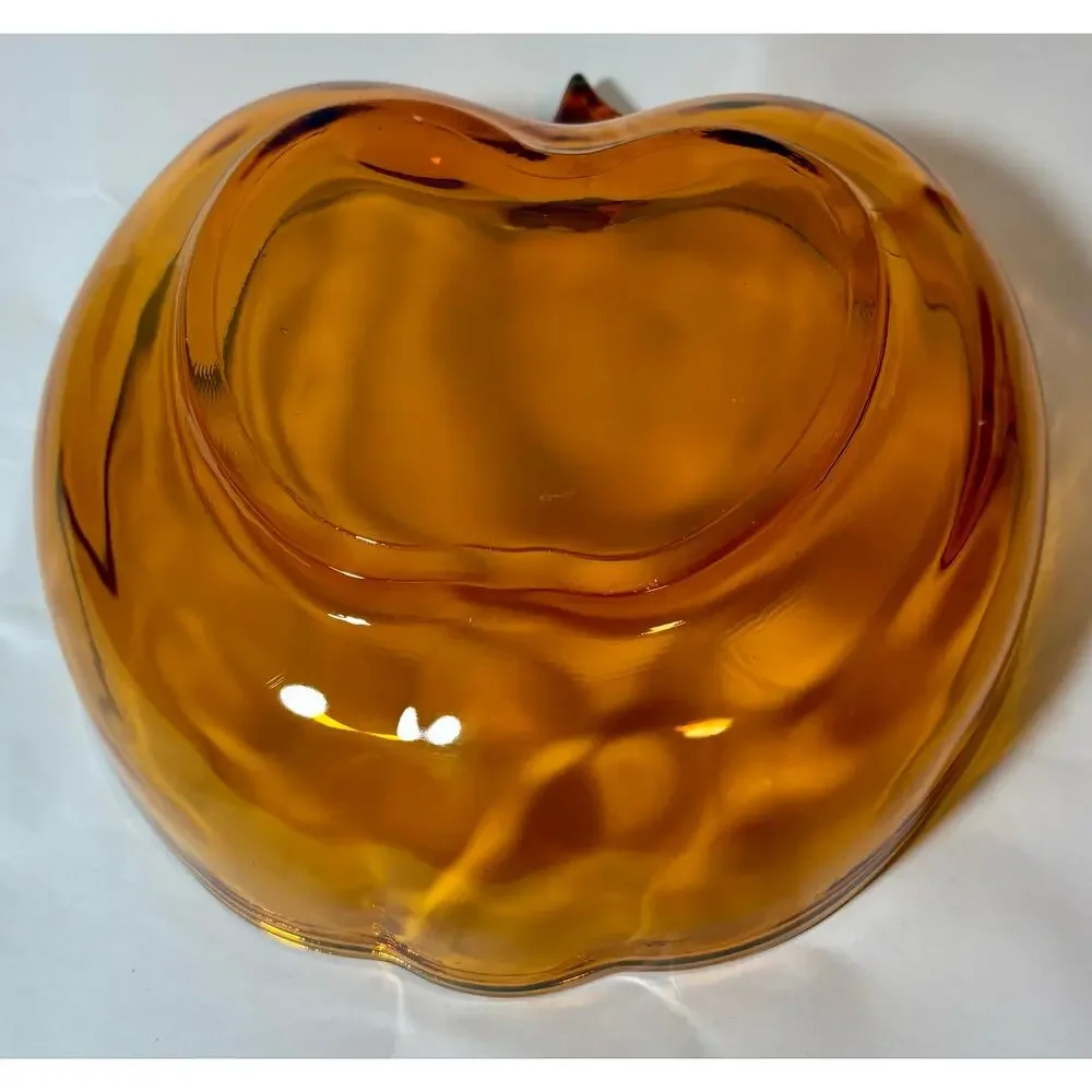 Vintage Hazel Atlas 10” Amber Glass Apple Serving Bowl
